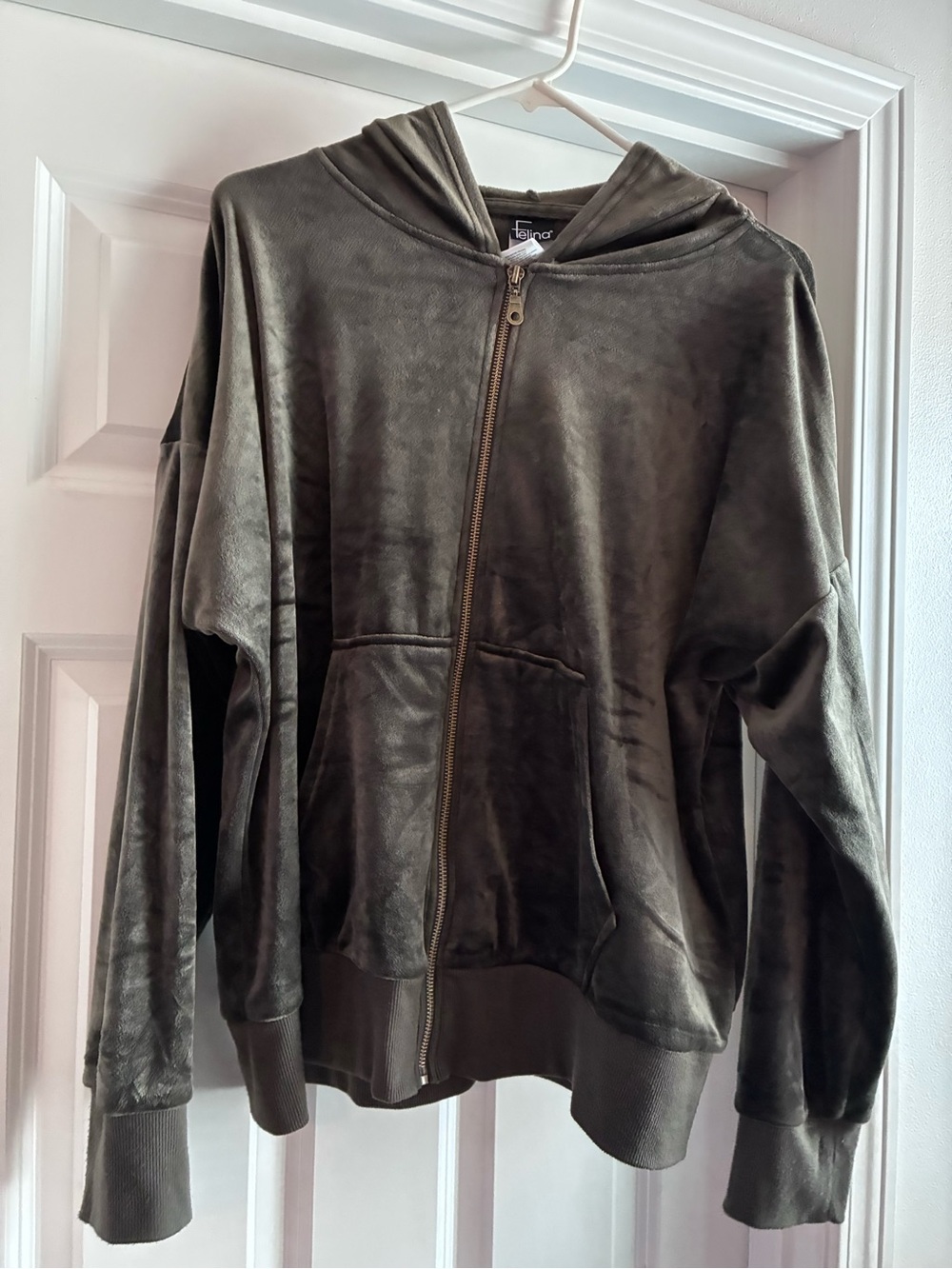 Felina Green Velour 2 Piece Tracksuit Set Hoodie Joggers XL